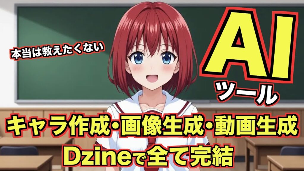 【ヤバすぎて本当は教えたくないAIツール】キャラクター作成・画像生成・動画生成はDzineで完結!アニメ作品ができます!
