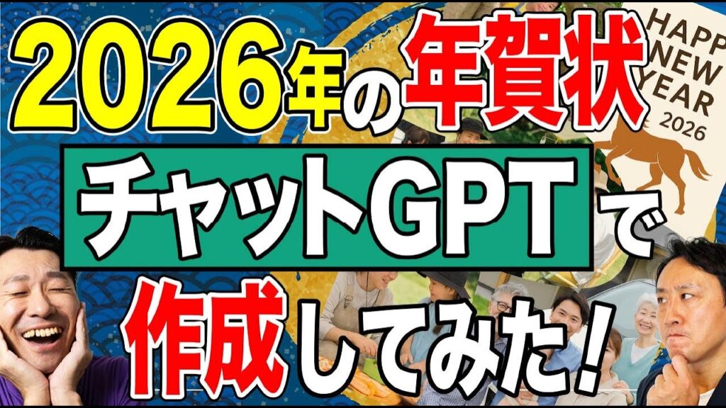 2026年の年賀状をChatGPT（生成AI）で作成してみた！超簡単だがデメリットが…【音速パソコン教室】