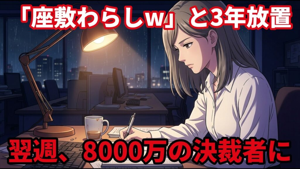 「出向者は座敷わらしw」と3年間仕事を回さなかった課長→翌週、出向元に戻った私が彼の予算8000万の決裁者になった結果